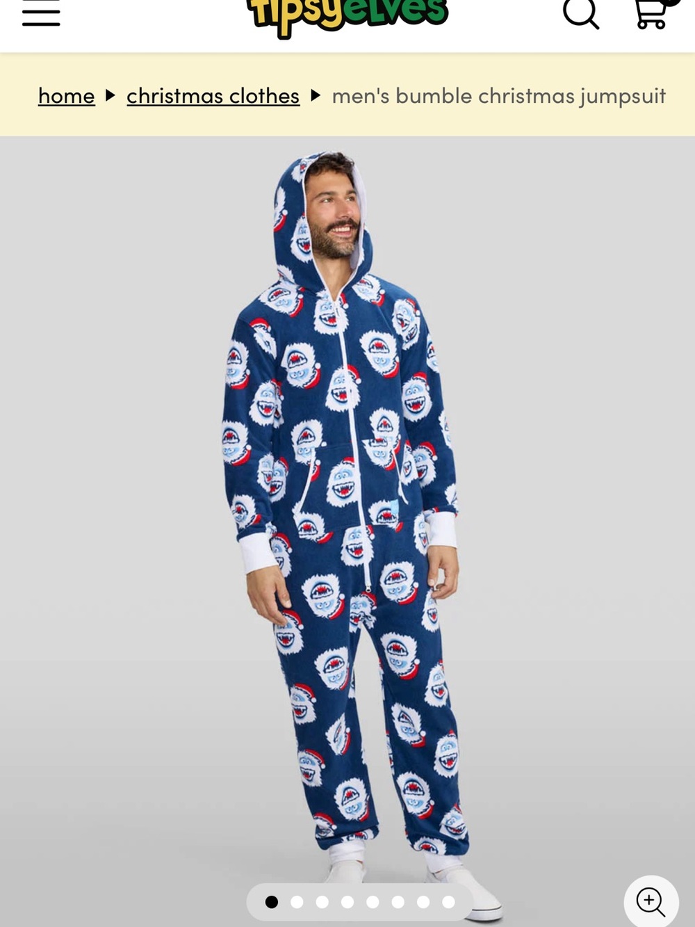 Tipsy Elves Navy Blue Holiday Yeti Onesie